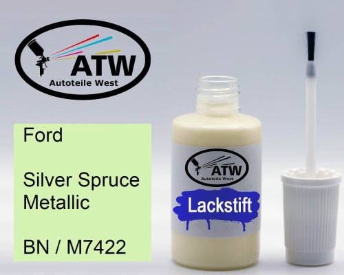 Ford, Silver Spruce Metallic, BN / M7422: 20ml Lackstift, von ATW Autoteile West.